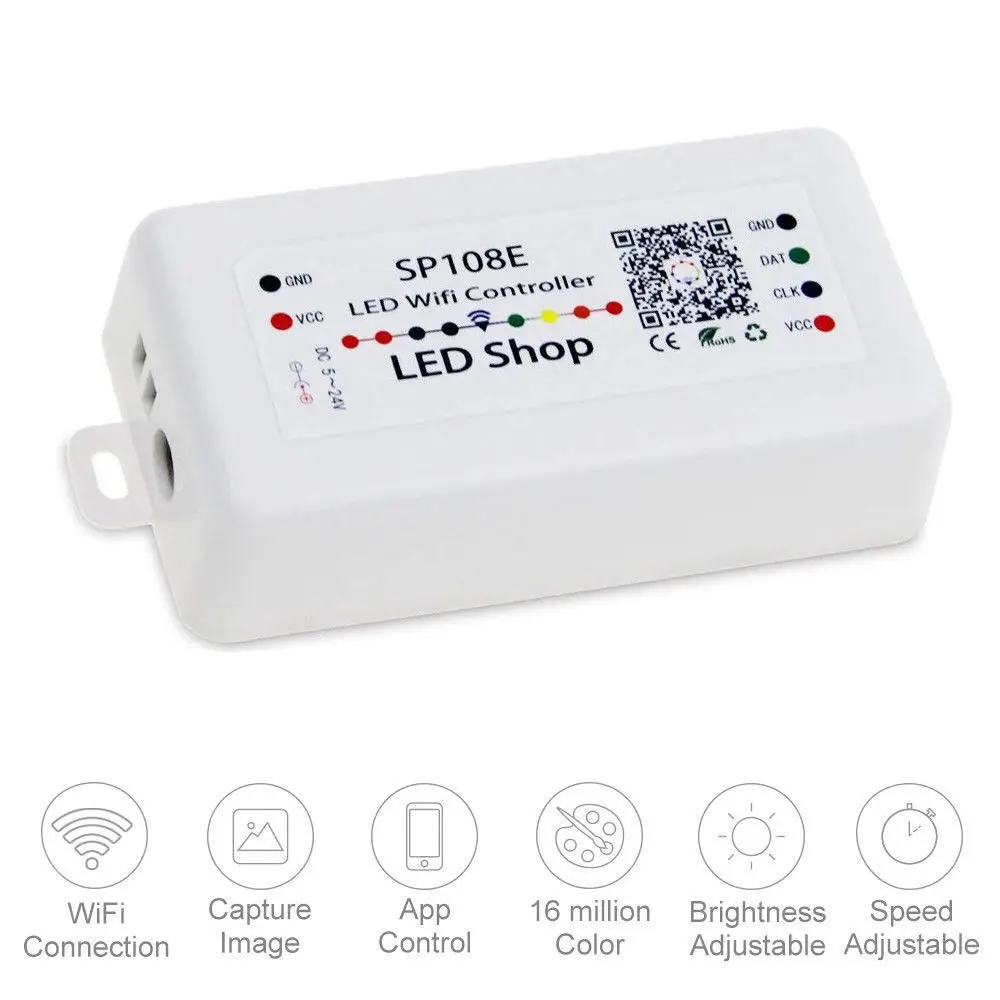 Фото SP108E WIFI WS 2811/2812B светодиодный контроллер SP107E Bluetooth музыкальный с помощью SP108E WIFI WS 2811/2812B светодиодный контроллер SP107E Bluetooth музыкальный с помощью