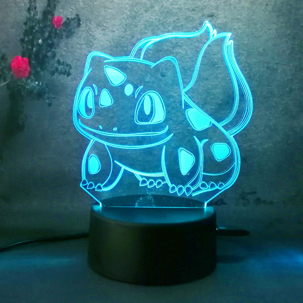 Детский подарок на день Pokeball Bulbasaur мультяшный Покемон го светодиодный ночник