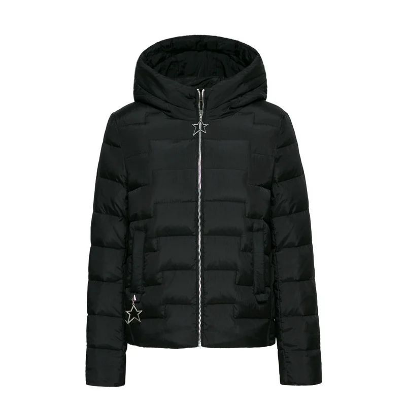 SEMIR женский стеганый легкий короткий пуховик с капюшоном с наклонным карманом, Женская пуховая куртка на подкладке