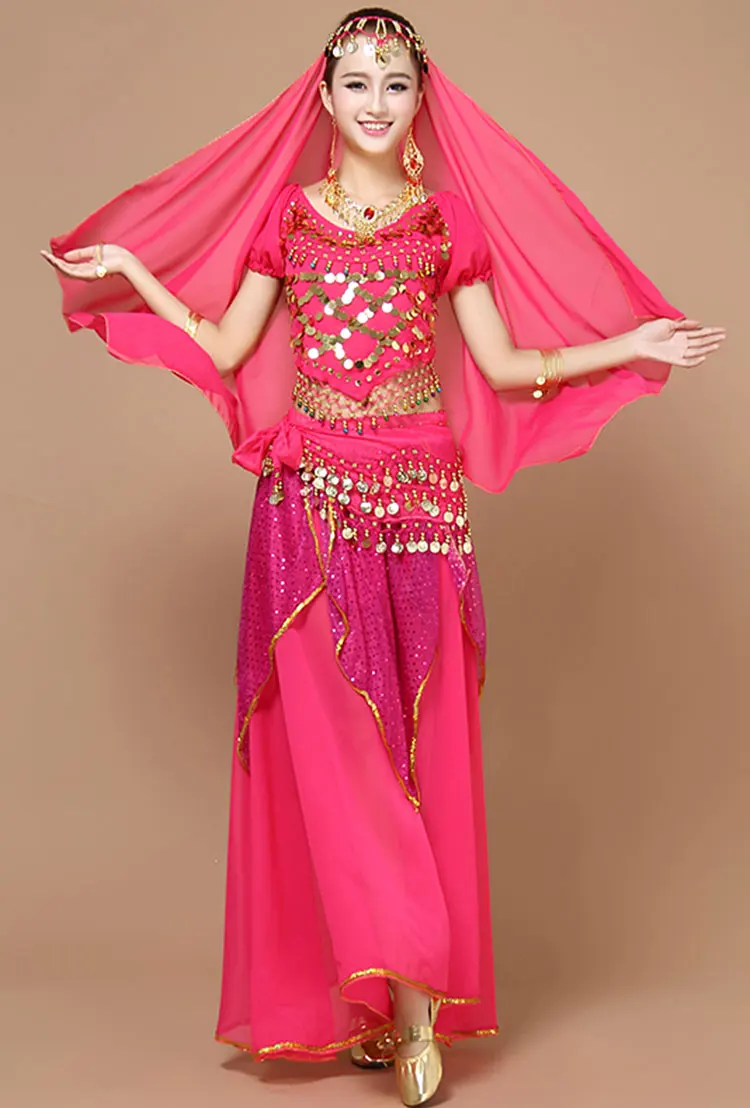 4 шт. костюм для танца живота триба цыганское индийское платье одежда