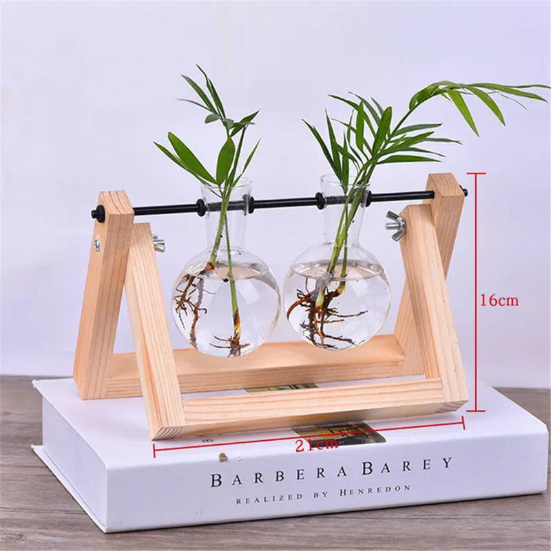 Креативная деревянная подставка стеклянный террариум контейнер Гидропоника цветочный горшок настольная ваза DIY домашний офисный, Свадебный декор