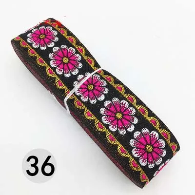 36 7 м/лот, тканая жаккардовая лента шириной 3,3 см, отделка геометрическим тотемным узором для штор и аксессуаров одежды, кружевная ткань HB188 - Цвет: 36