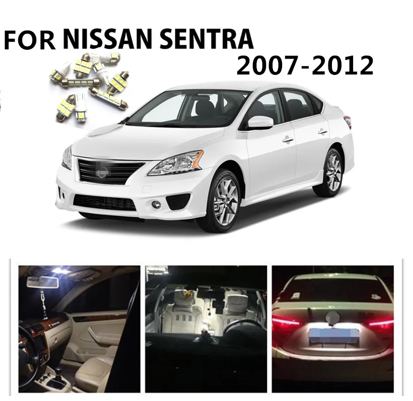 LOAUT 8 шт. светодиодные карты света номерного знака лампочки для Nissan Sentra 2007 2012