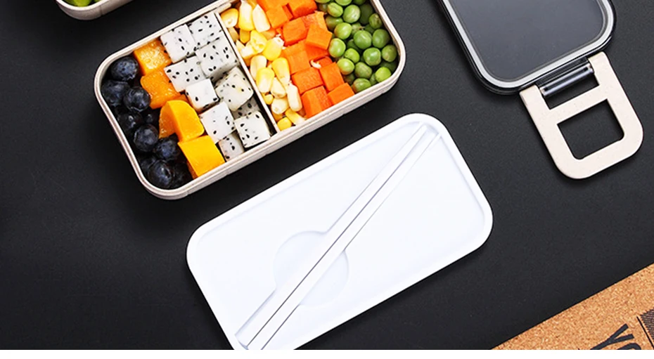 Konco японская микроволновая печь Bento Box Пшеничная солома детский Ланч-бокс герметичный Bento Ланч-бокс для детей школьный контейнер для еды