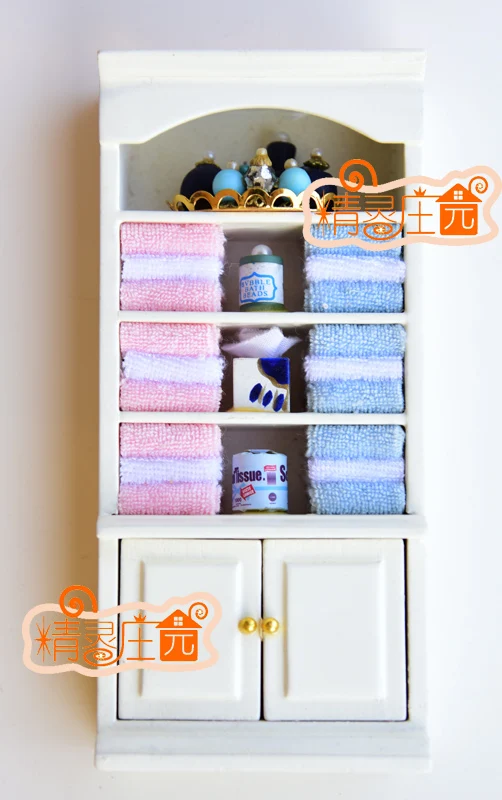 

A01-X280 children baby gift Toy 1:12 Dollhouse mini Furniture Miniature rement Bathroom towel cabinet 1pcs