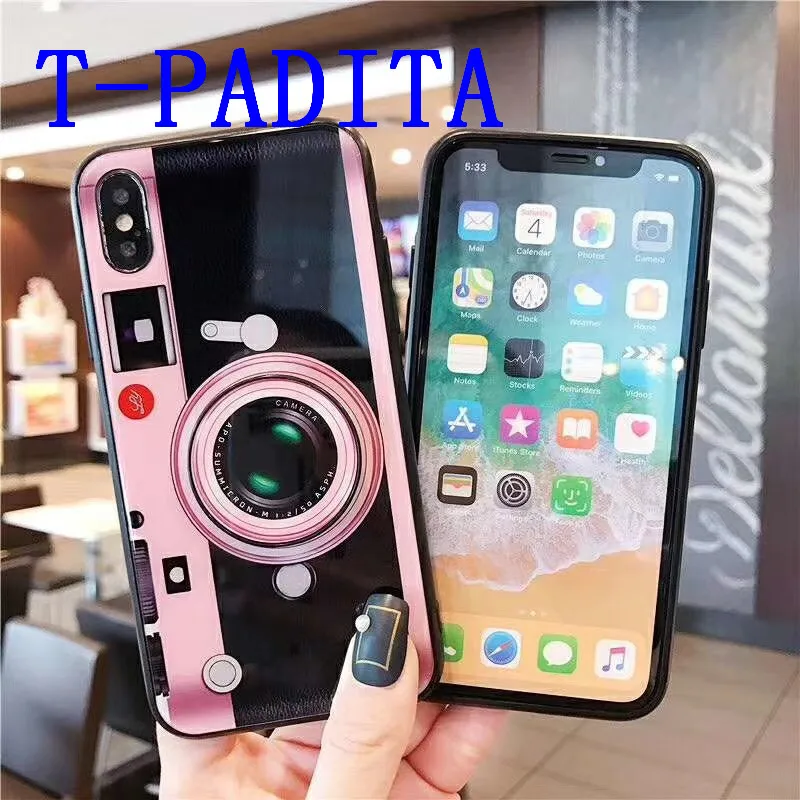 Camera model tempered glass case with Fashion Grip Stand Holder for vivo x9/x20/x21/x21/y66/y67/y75 PU and PC Cover T-PADITA OEM | Мобильные