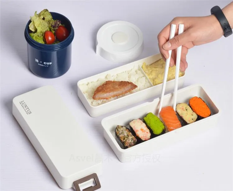 830CC японский стиль bento box пластиковый Ланч-бокс простая микрофонная посуда с сумками суповая коробка ложки палочки для еды 28
