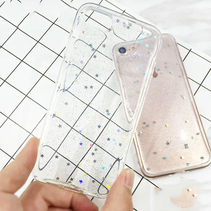 Прозрачный Мягкий ТПУ чехол для телефона LOVECOM для iPhone 11 Pro Max XR XS Max 6 6S 7 8 Plus блестящая задняя крышка