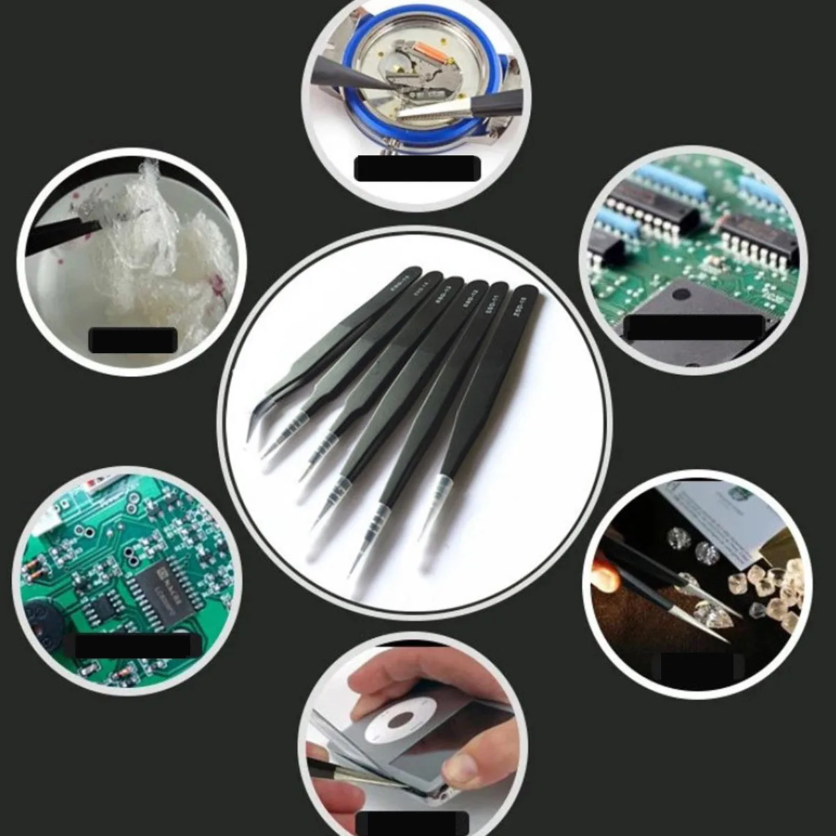 Антистатические прецизионные пинцеты нержавеющая сталь ESD пинцет электронные