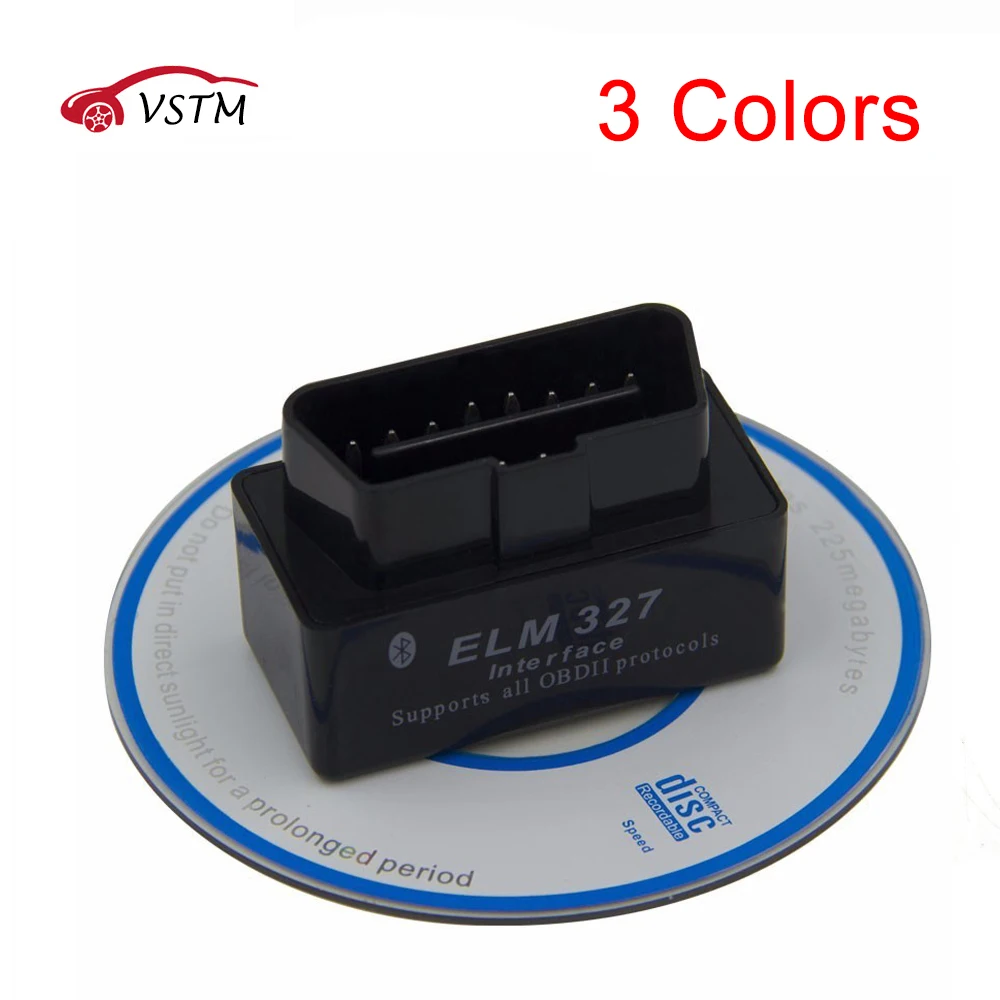 Черный Супер Мини ELM327 Bluetooth ELM 327 V2.1 OBDII / OBD2 автомобильный считыватель кодов