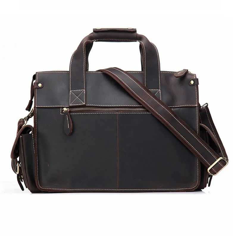 BOLEKE New Genuine Leather Men Business Bag Fashion Brand Shoulder Tote Messenger Causal Handbag 15"Laptop Briefcase Mal | Багаж и