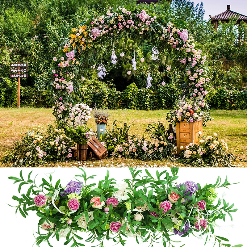 Индивидуальные DIY свадебные арки фон Дорога ведущий ряд цветов Искусственный