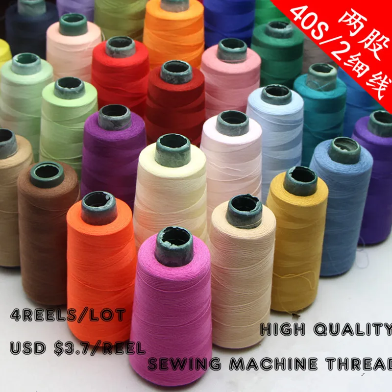 Бесплатная доставка Вышивание машины Нитки и оверлок полиэстер 3000 м x 4 катушки