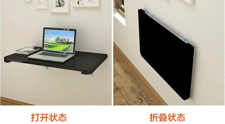 Настенный подвесной стол для ноутбука 100*40 см деревянный складной детский