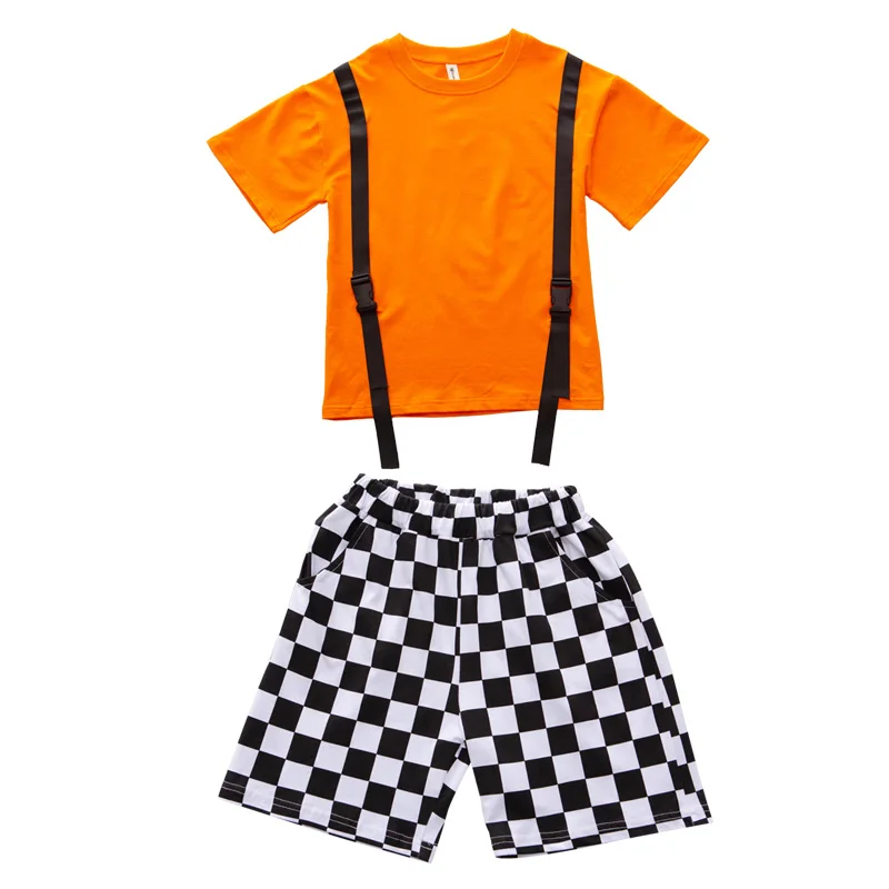 

New Hip Hop Costumes Kids Ballroom Jazz Dance Competition Costume Summer Performance Dance Wear Children Costume ClothingDQS1524