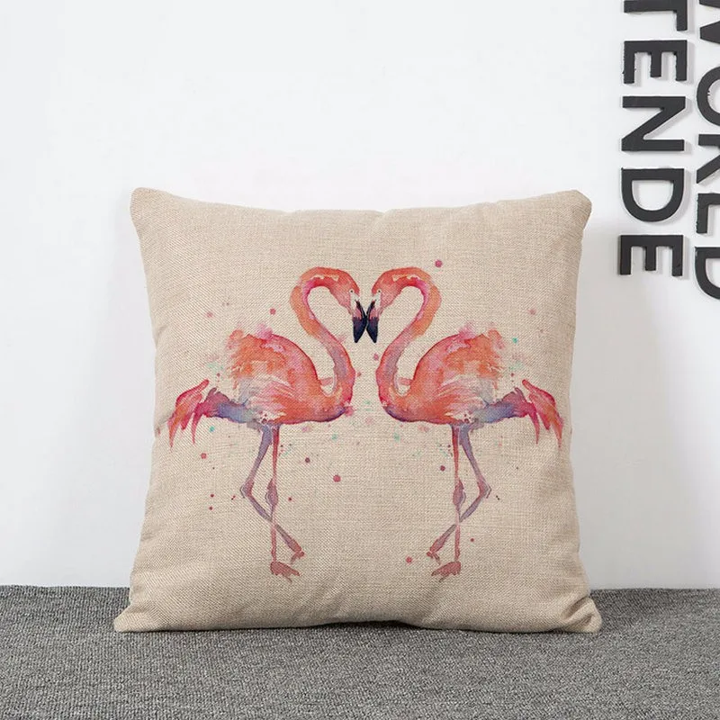 Boreal Европейский стиль на заказ льняные наволочки акварель Фламинго розовый