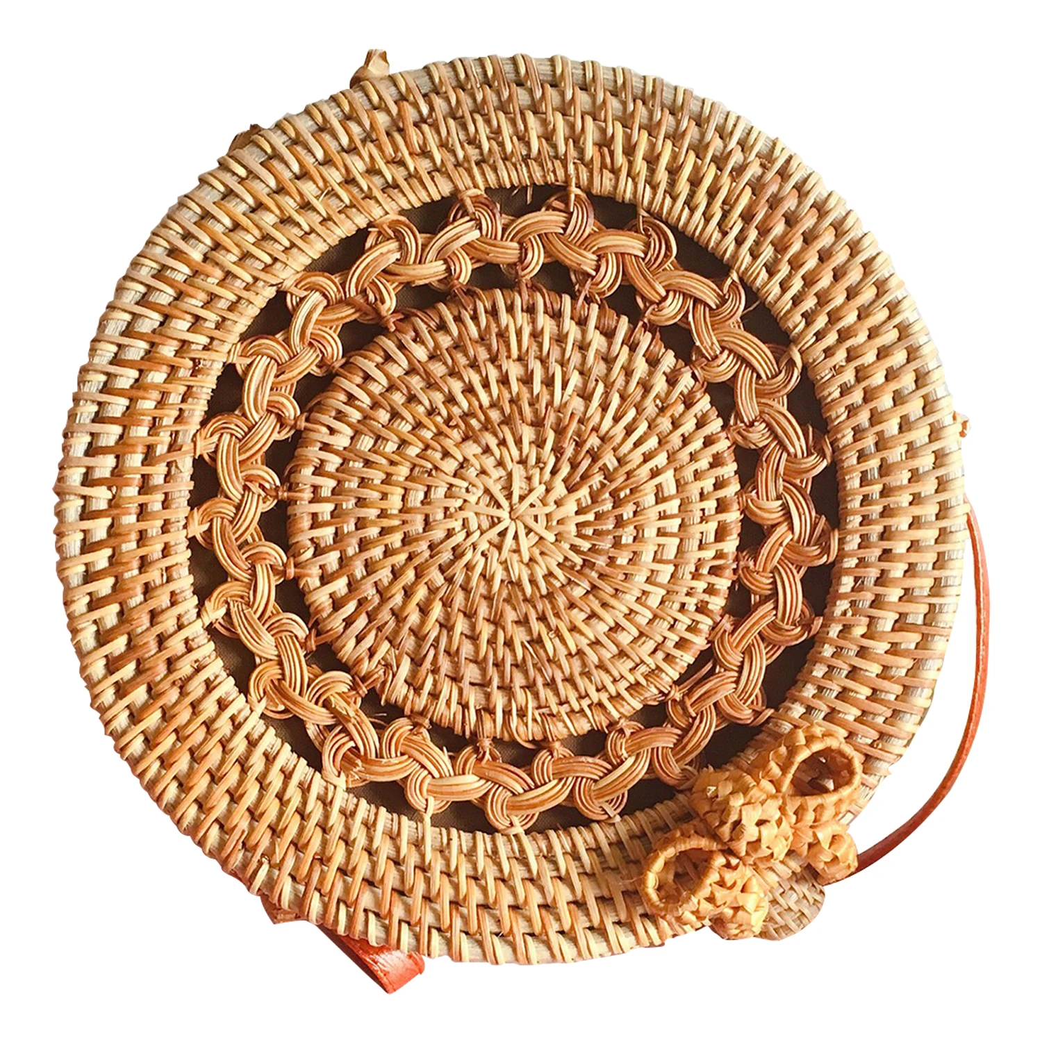 HCH Handwoven толстый Классический круглый ротанговый травяной мешок коричневый| |