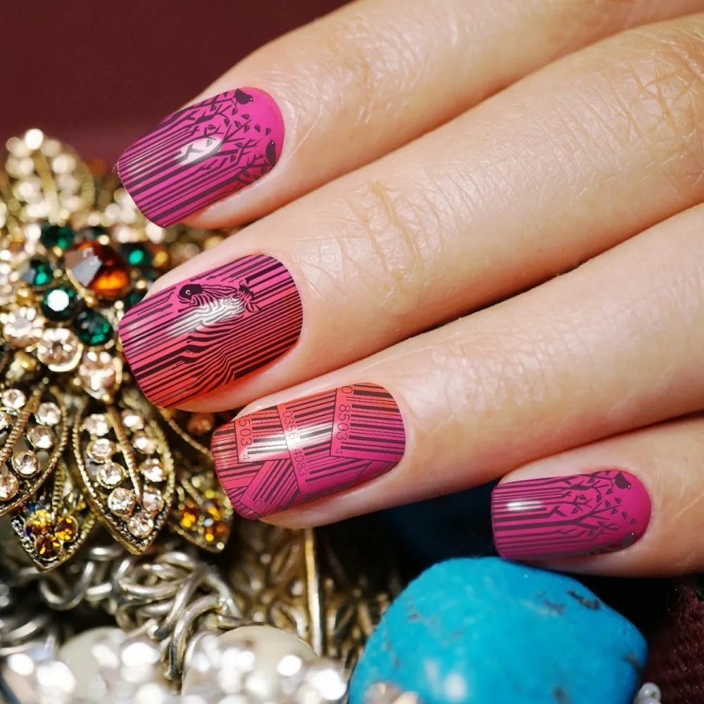 Красивая штамповочная пластина Большого Взрыва штрих код Зебра Полосатая