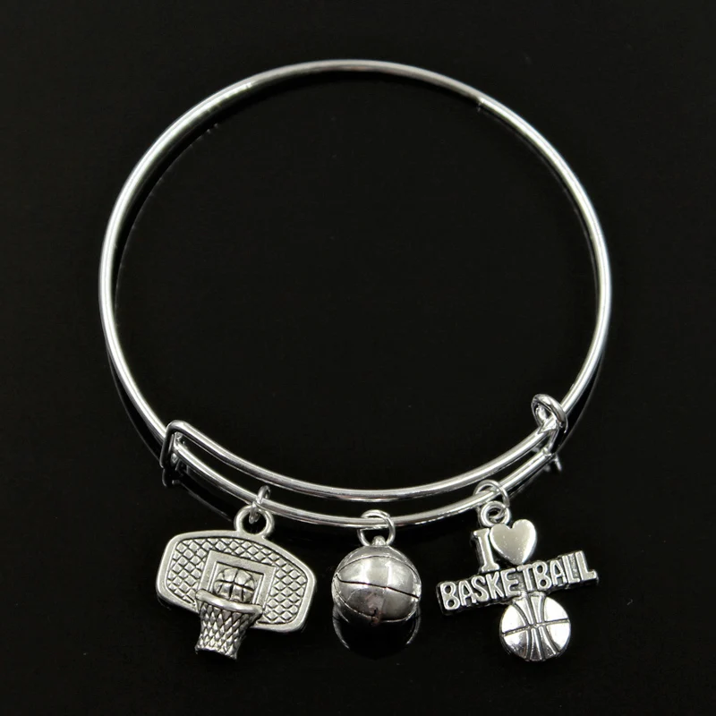I Love Basketball Hoop Pendant Diy Handmade Pendants Men Bracelet Women Bangles Jewelry Souvenir For Gift | Украшения и