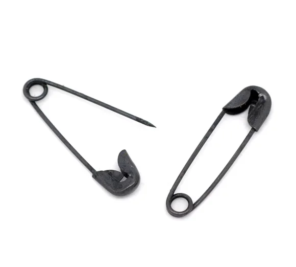 

Doreen Box Lovely 500 Black Safety Pins Findings 20x5mm (B14857)