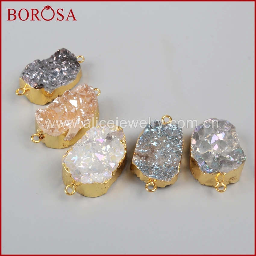 Новое поступление от BOROSA 10 шт. золотистый цвет натуральный кристалл кварц титан