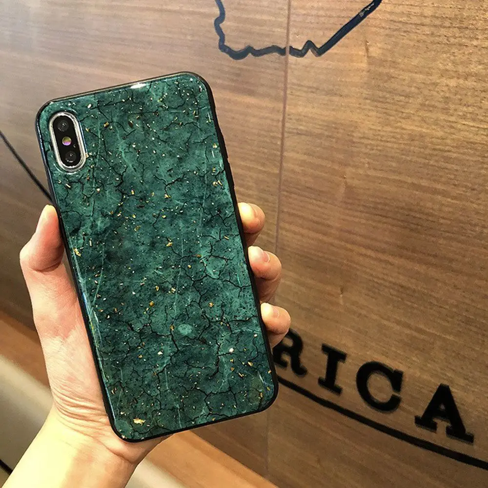 Блестящий Мраморный чехол для телефона iPhone 7 8 Plus XR роскошный цветной X XS MAX Модная