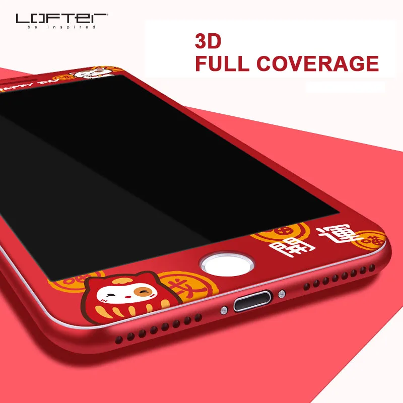 LOFTER милый мультяшный 3D Полноэкранный протектор экрана для iphone 7 9H закаленное