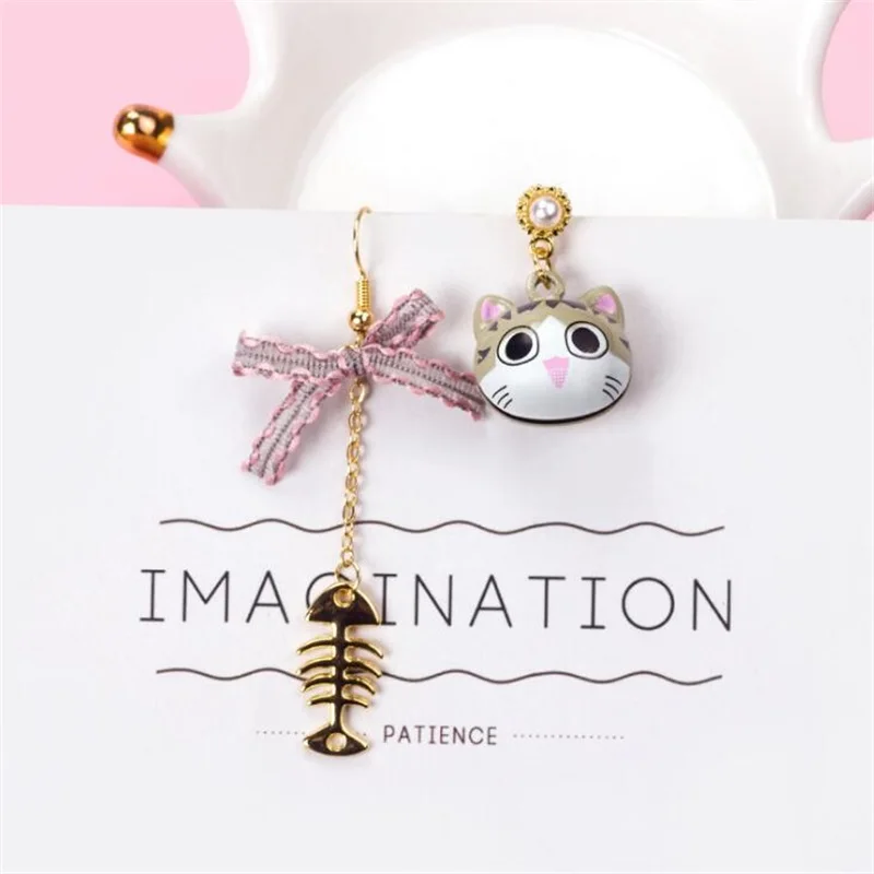 Женские ассиметричные серьги с длинным кулоном модные корейские героями