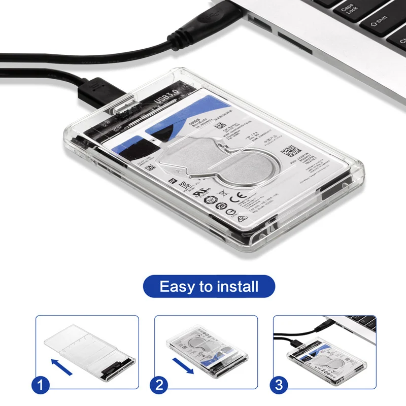Moweek прозрачный 2 5 дюймов HDD Sata случае к USB адаптер с кабелем hdd box usb 3 0 High Скорость