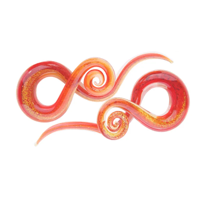 Стеклянная спиральная коническая затычка для ушей 5 мм-12 мм одна пара | Украшения