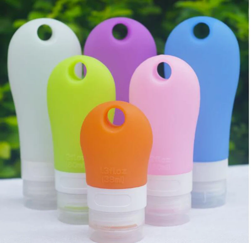 

5 pcs/set 60ml Portable Mini Silicone Refillable Bottle creams Makeup Product Travel Tubes Lotion Points Absolutely Shampoo PJ86