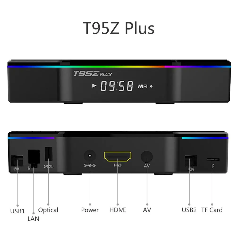 T95Z Plus Home Smart TV BOX 2 ГБ/16 ГБ 3 Гб/32 RAM RK3328 Восьмиядерный Android 7 1 медиаплеер 4G/5G WiFi BT4.0 4K HD