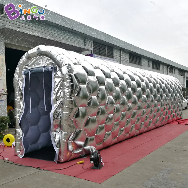 

12*2*3m Silver Color Channel Inflatble Tent InflatableTunnel for Party, LED Lighting Inflatable Tunnel for Events