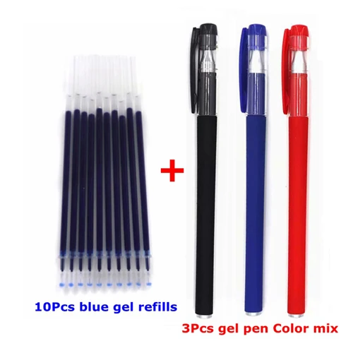 13Pcs Blue set 13 шт./компл. офисная гелевая ручка 0,5 мм цифровым пером цвета — красный, синий, черный пополнения чернил стержень для ручки школьные принадлежности для экзамена канцелярских принадлежностей - Цвет: 13Pcs Blue set