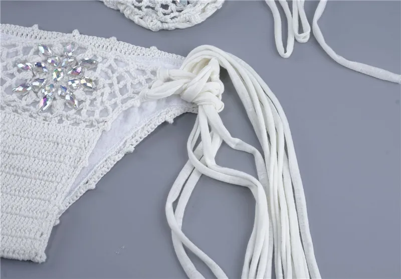 Imayio трикотажный комплект бикини с лямкой на шее и бриллиантами купальник