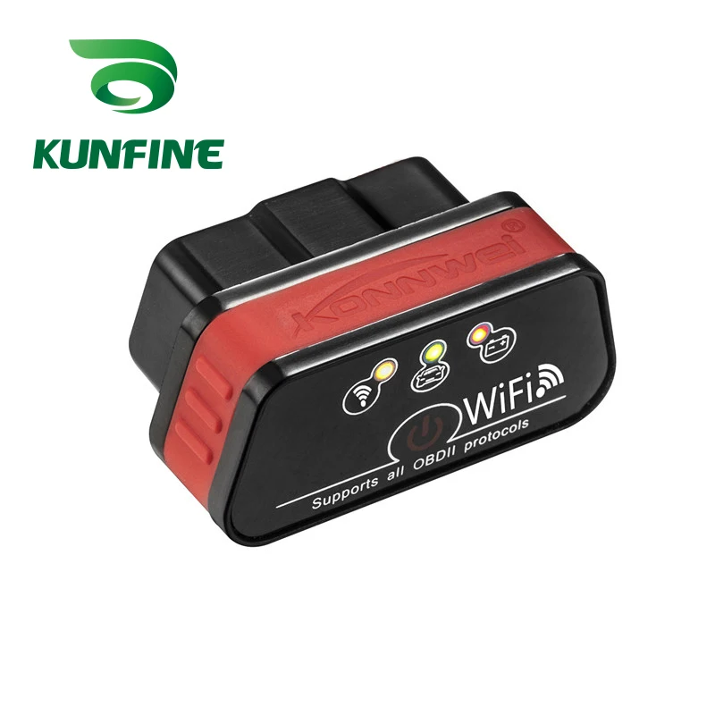 

Автомобильный диагностический сканер KUNFINE Super Mini KW901, Wi-Fi, ELM327, V1.5, ODB2, OBDII, ELM 327, считыватель кодов, работает на телефоне iOS, Android