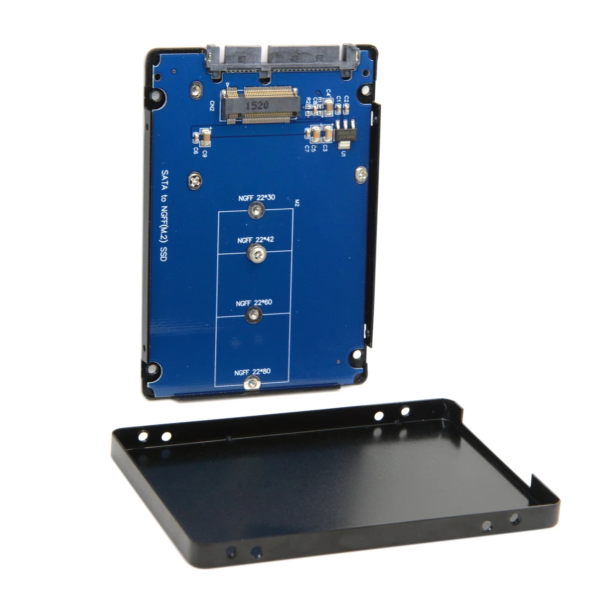 B + M Key Socket 2 M.2 NGFF (SATA) SSD до 5 SATA карта адаптер с черный металлический чехол |