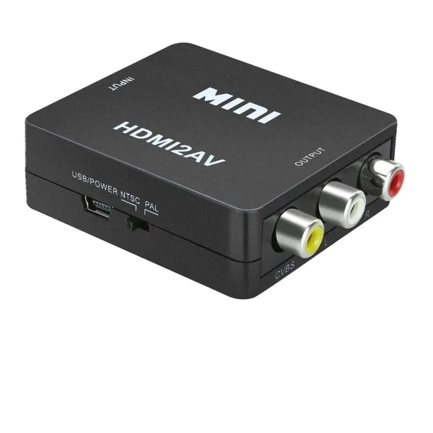 Новый разъем питания AV к HDMI HD видео 1080P Аудио конвертер коробка адаптер США для ПК