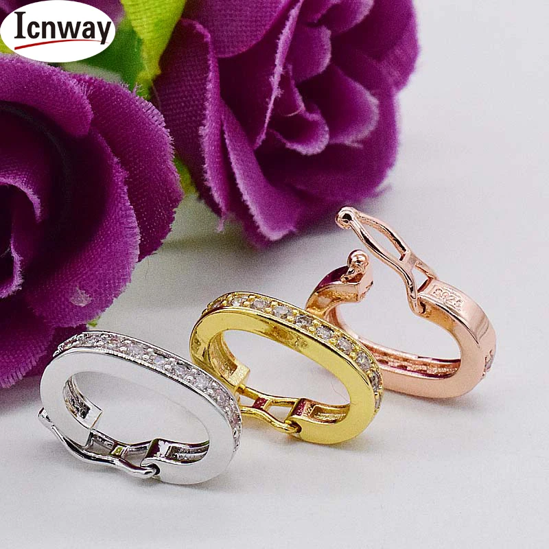 

wholesale 3pcs Rhinestone inlay silver Plated clasp 5*10mm For DIY bracelet necklace Free shipping icnway