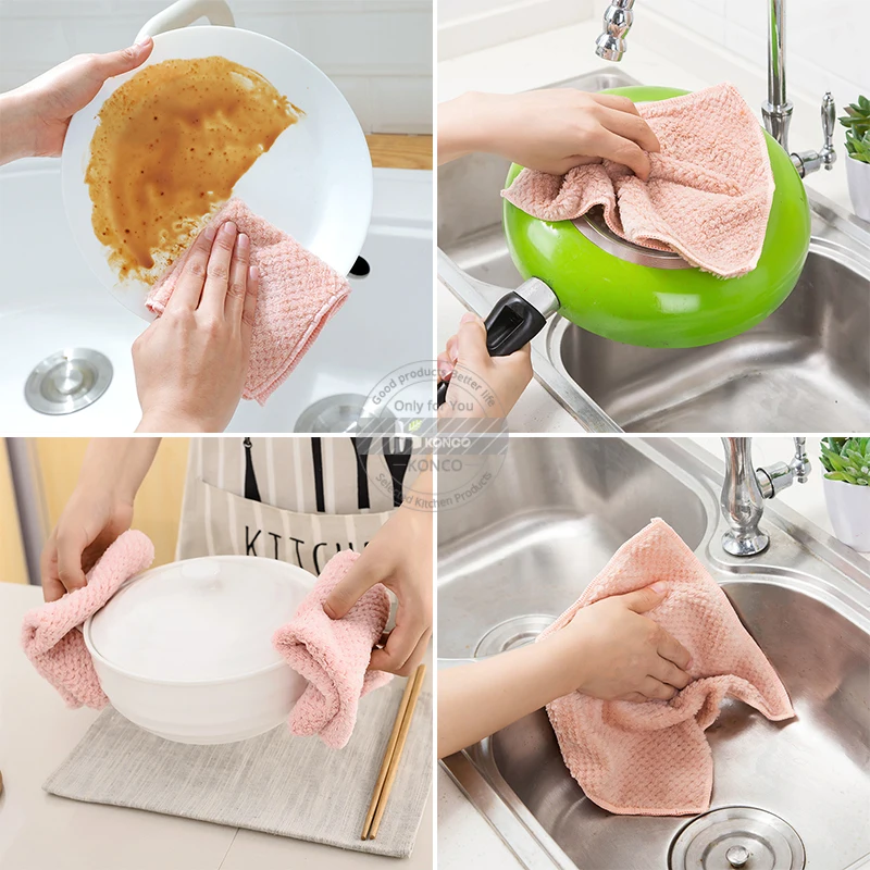 Кухонное полотенце из микрофибры Konco Чистящая салфетка бытовая кухонное для