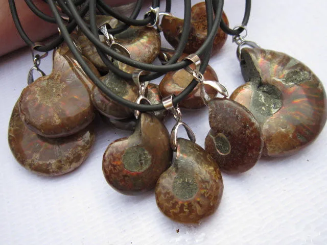 

1PCS Natural jade snail fossil pendant.
