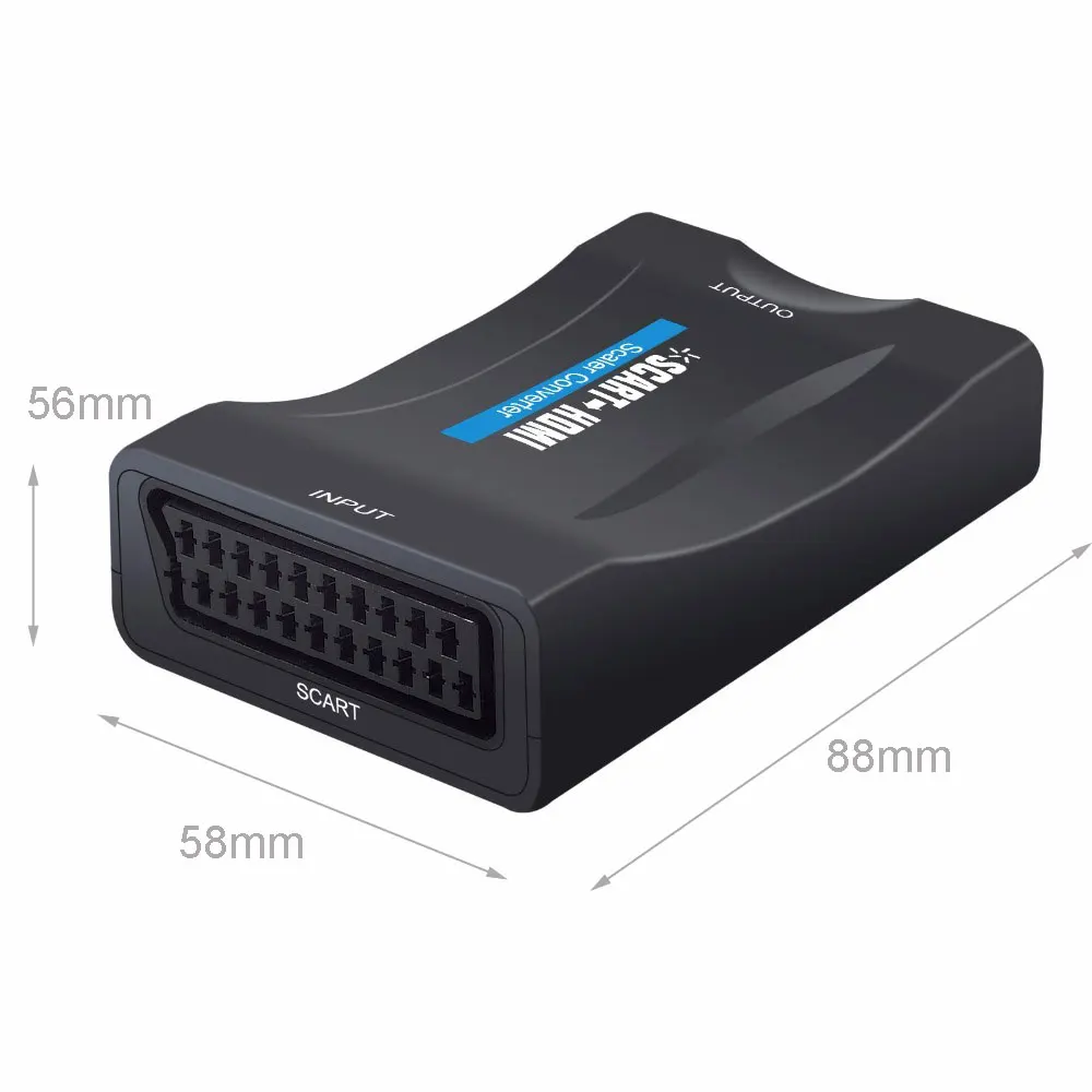 Переходник Prozor для 1080p Scart в HDMI адаптер 720p аудио и видео высококачественный с usb