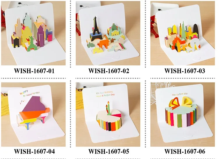 4 Randomly 3D pop up card invitation Greeting Card with envelope for Wedding Invitation thanks giving | Дом и сад