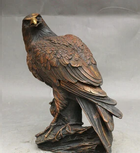 8 &quotнародный китайский Бронзовый успех Птица ястреб статуя животного благовония