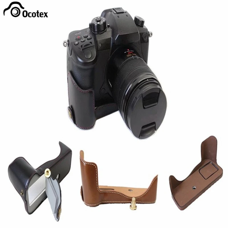 Ocotex PU кожаная Нижняя сумка для камеры получехол Panasonic GH5 GH5DK DC цвет черный