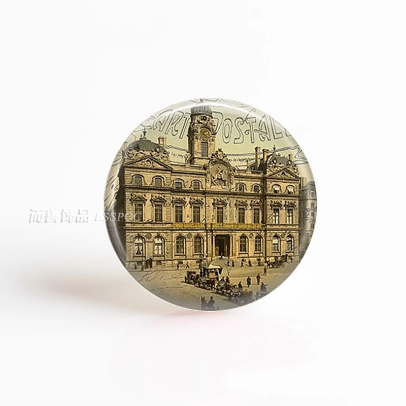 5 шт./компл. интересные места 25 мм фото стекло поднятый двор Эйфелева башня сделай