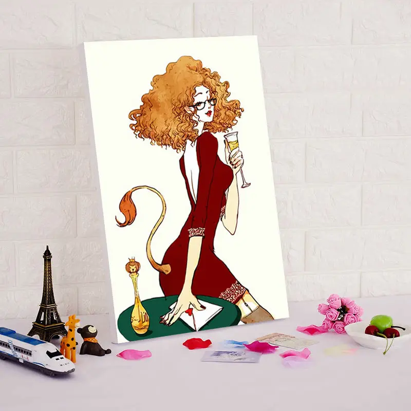 diy digital painting Leo paint by numbers cartoon posters coloring birthday gift oil | Дом и сад