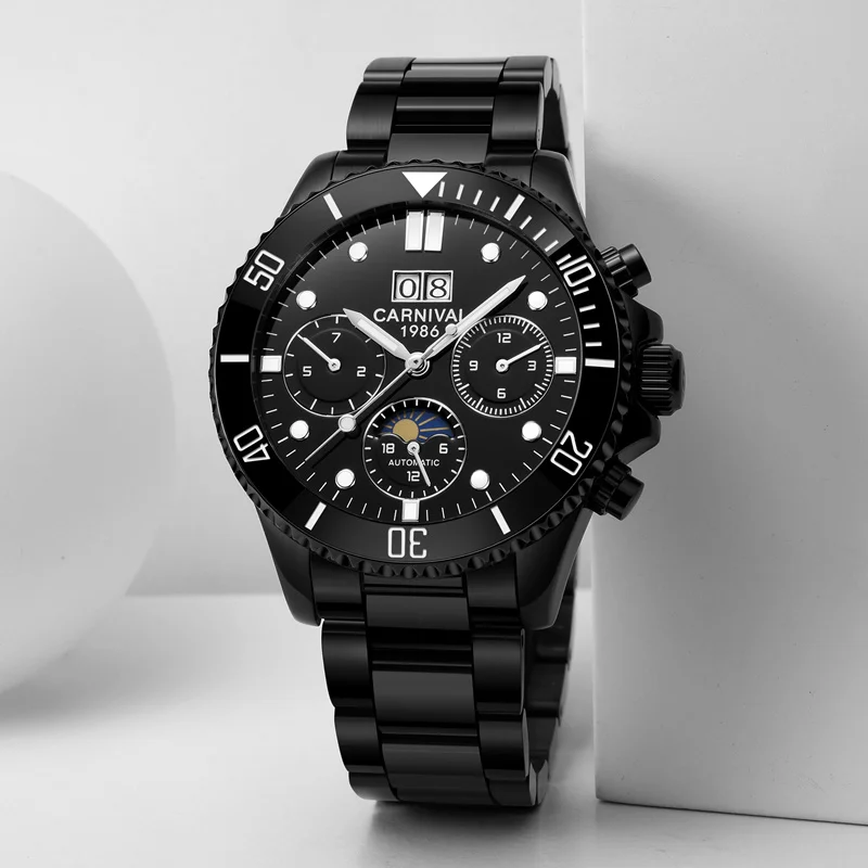 2019Carnival moon phase мужской роскошный бренд часов автоматические механические часы