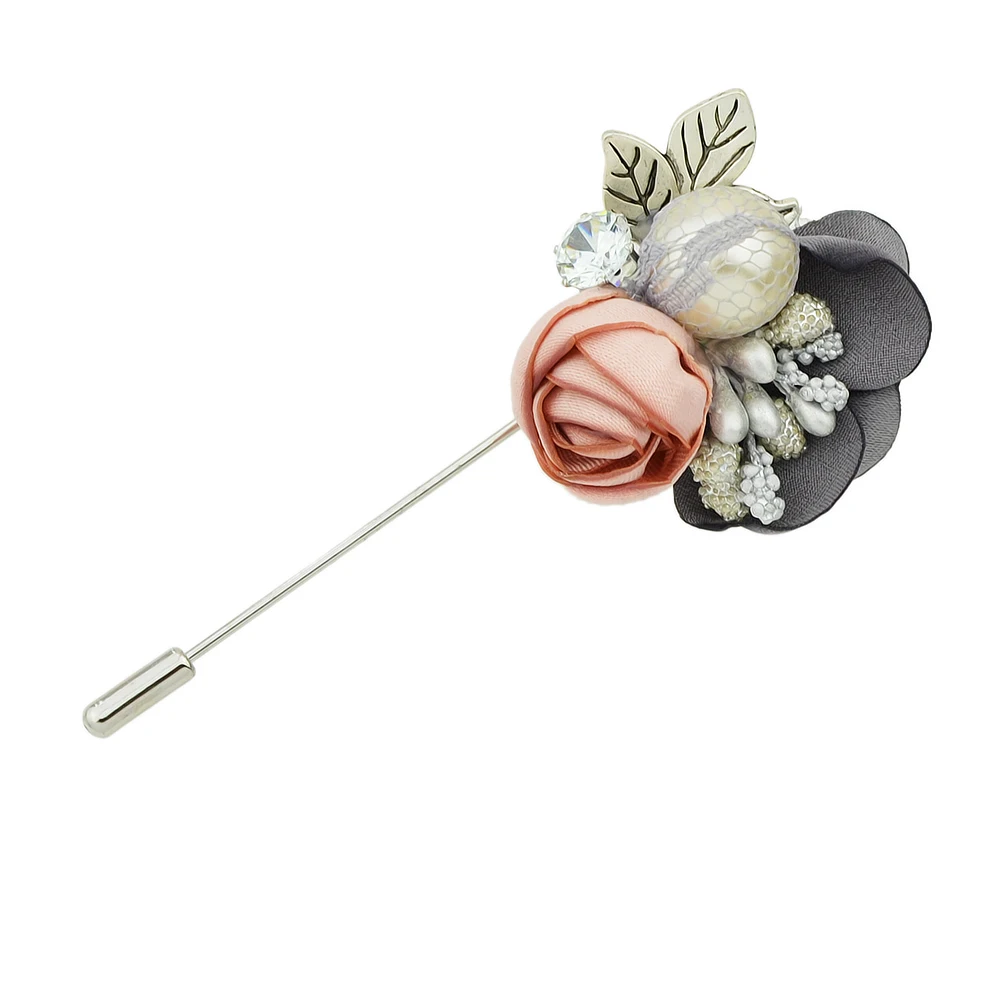 Cute Bijoux Silver Color Pins with Rhinestone Simulated-pearl Colorful Lace Flower Shape Brooches Jewelry for Women Accessories | Украшения