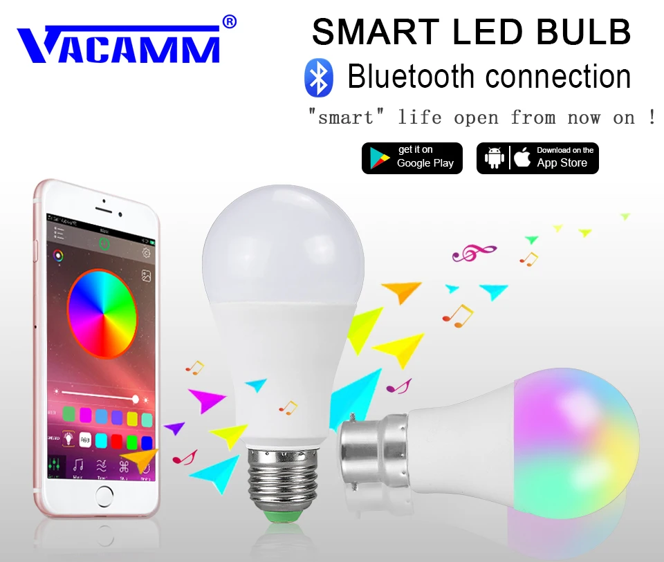 Умная Светодиодная лампа RGBW Bluetooth 4 0 E27/B22 15/20 Вт несколько цветов|Светодиодные